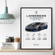 Lamborghini Huracan Gray Blue Sports Car Wall Art