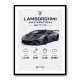 Lamborghini Huracan Gray Blue Sports Car Wall Art