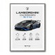 Lamborghini Huracan Gray Blue Sports Car Wall Art