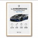 Lamborghini Huracan Gray Blue Sports Car Wall Art