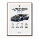 Lamborghini Huracan Gray Blue Sports Car Wall Art