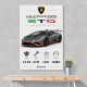 Lamborghini Huracan Gray Orange Wall Art