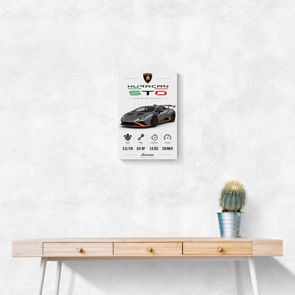 Lamborghini Huracan Gray Orange Wall Art