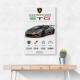 Lamborghini Huracan Gray Orange Wall Art