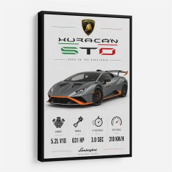Lamborghini Huracan Gray Orange Wall Art