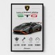 Lamborghini Huracan Gray Orange Wall Art