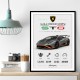 Lamborghini Huracan Gray Orange Wall Art