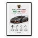 Lamborghini Huracan Gray Orange Wall Art