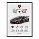 Lamborghini Huracan Gray Orange Wall Art