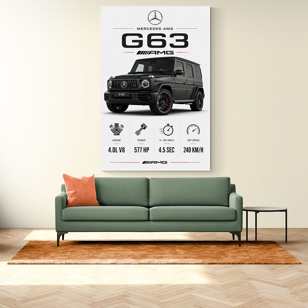 Mercedes AMG G63 Stats Car Art Print