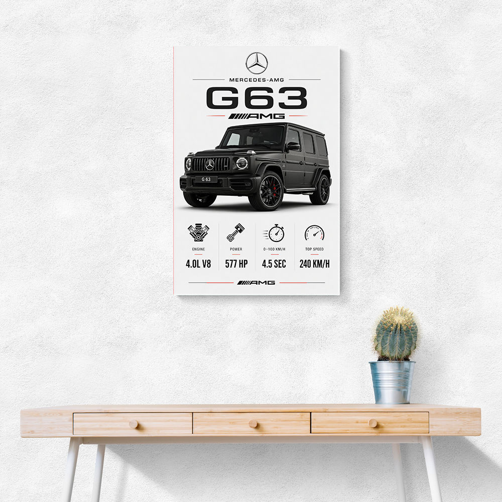 Mercedes AMG G63 Stats Car Art Print