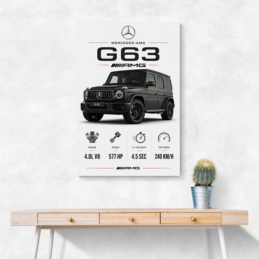 Mercedes AMG G63 Stats Car Art Print
