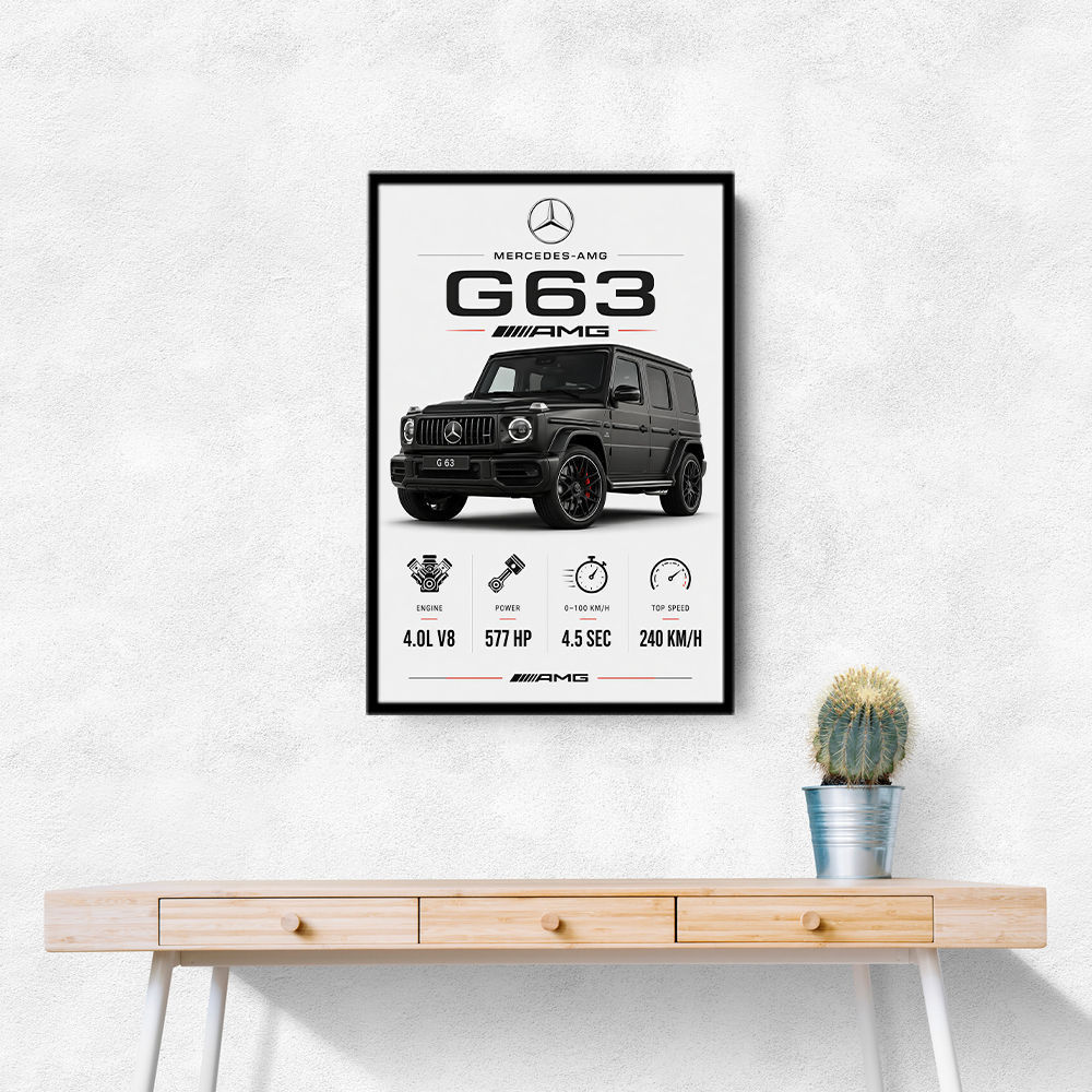 Mercedes AMG G63 Stats Car Art Print
