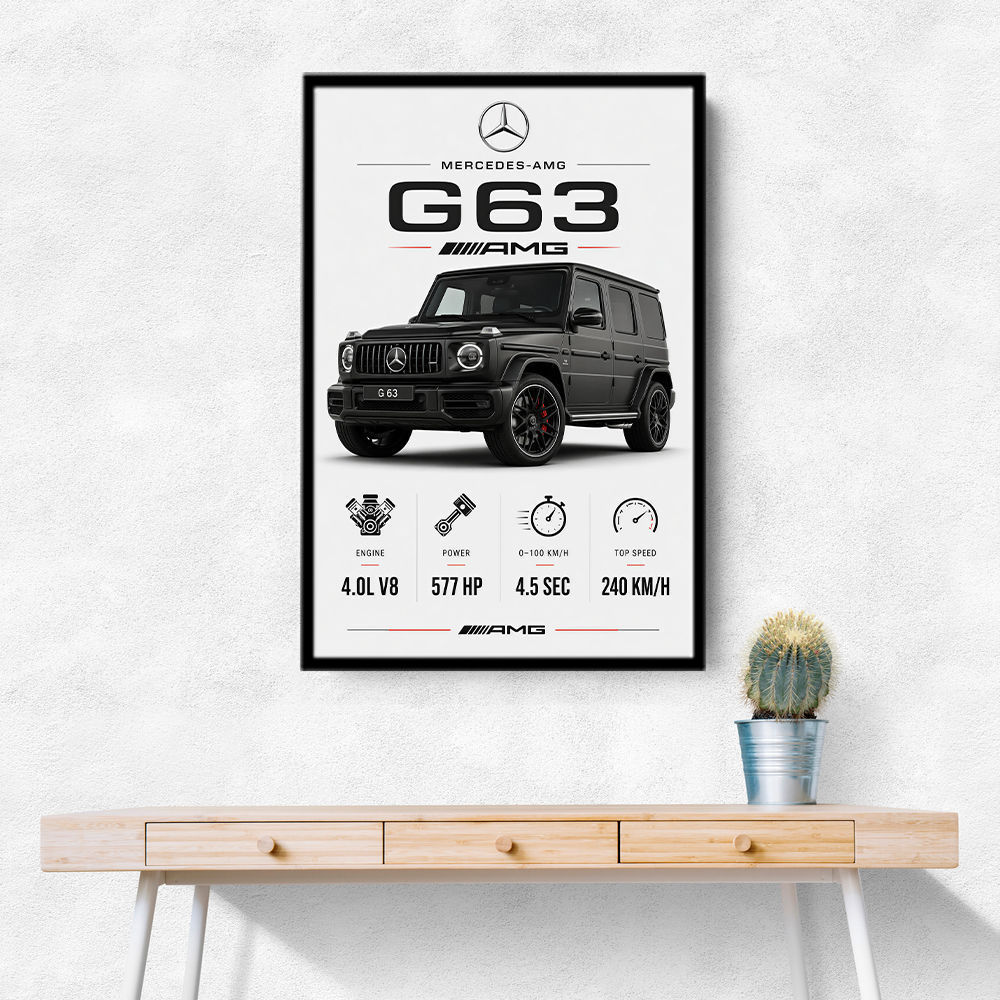 Mercedes AMG G63 Stats Car Art Print