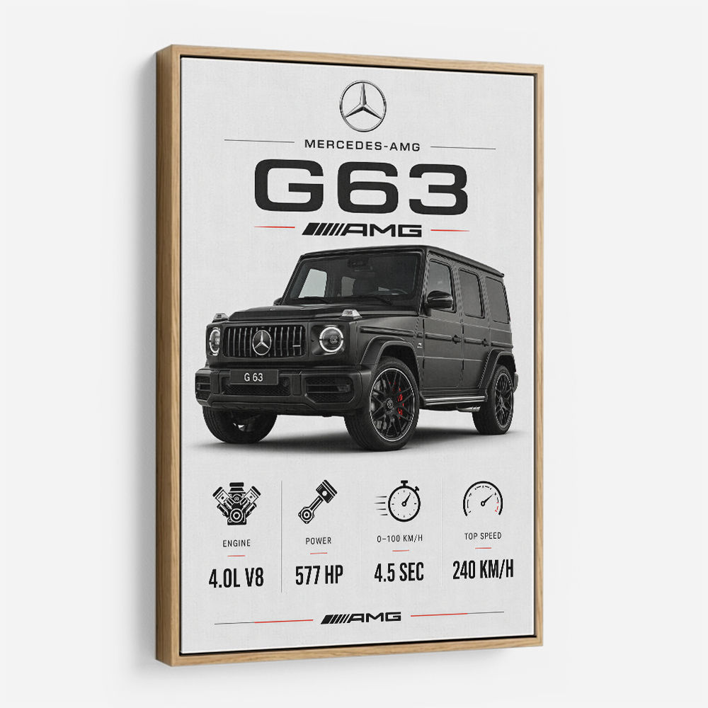 Mercedes AMG G63 Stats Car Art Print