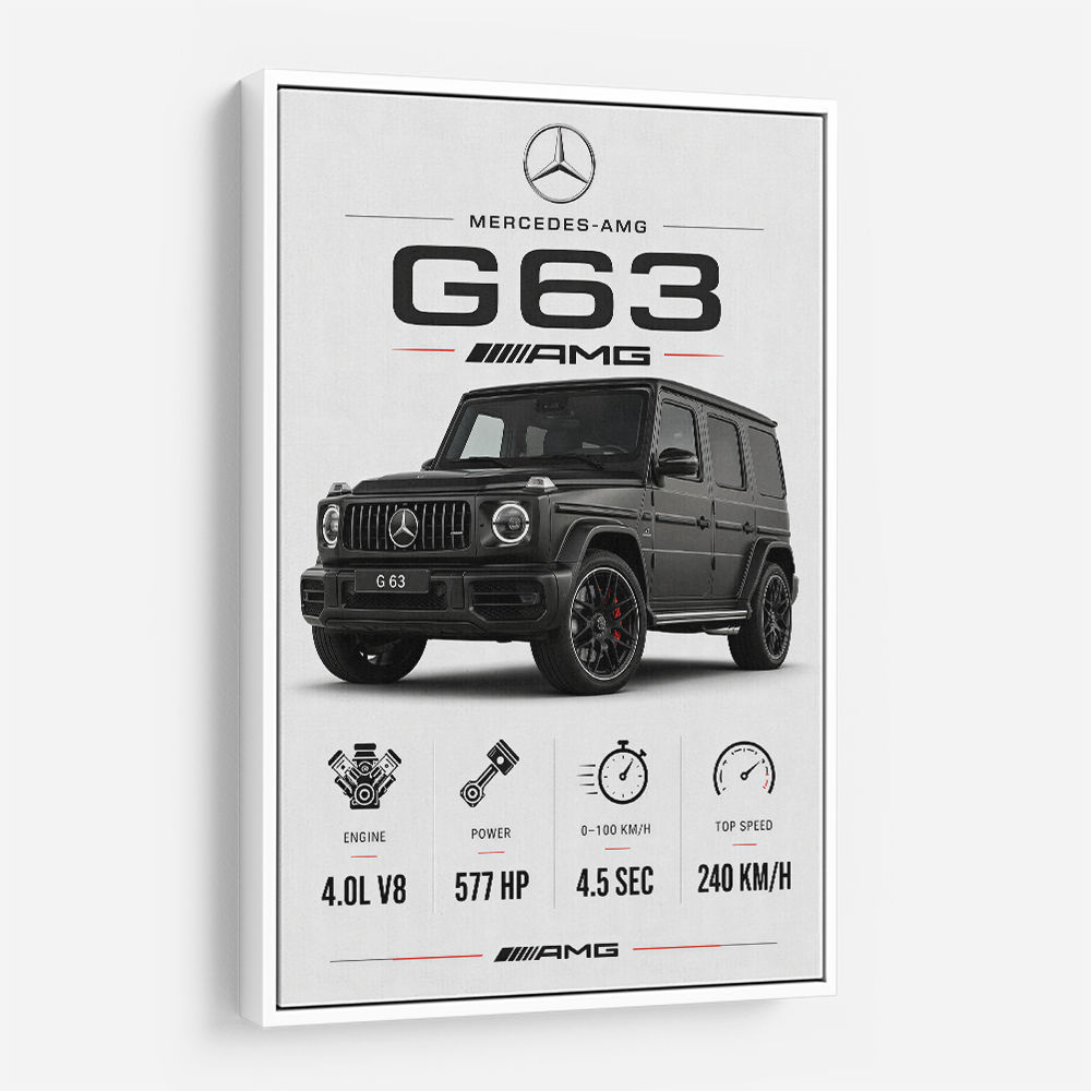 Mercedes AMG G63 Stats Car Art Print