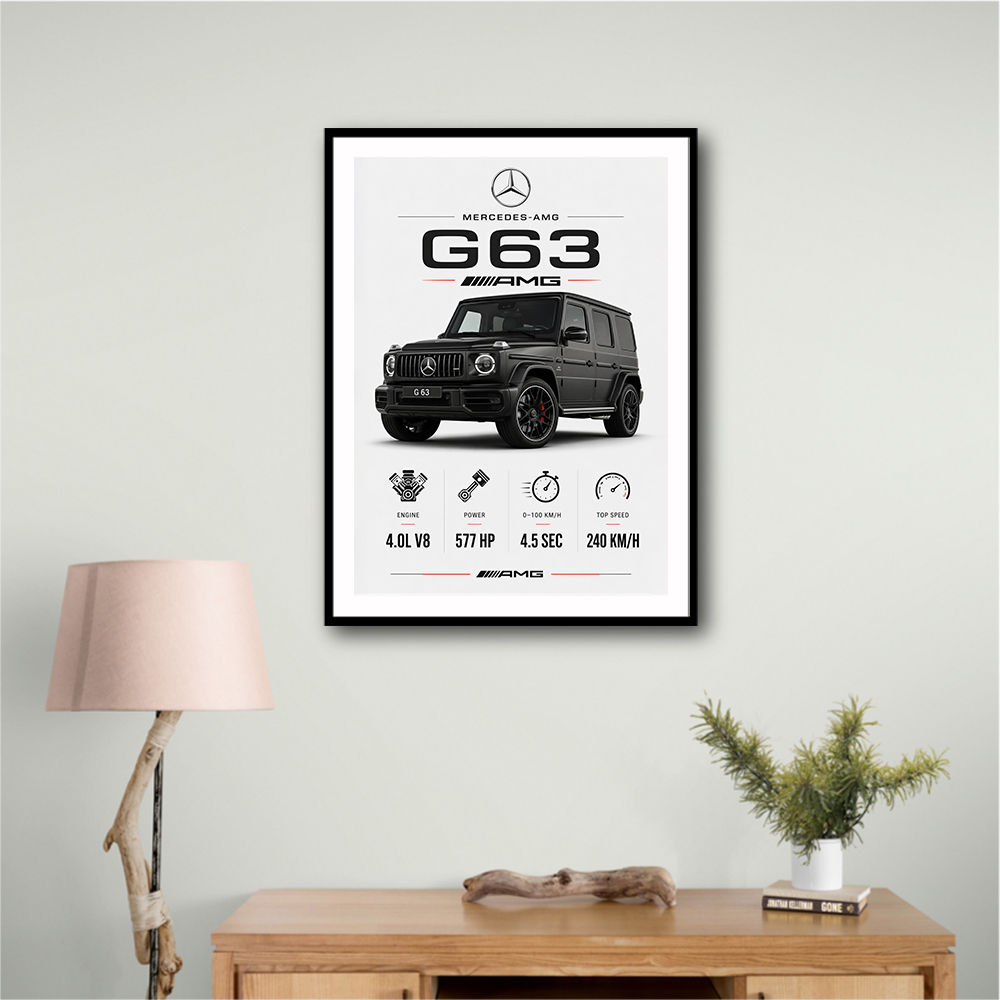 Mercedes AMG G63 Stats Car Art Print