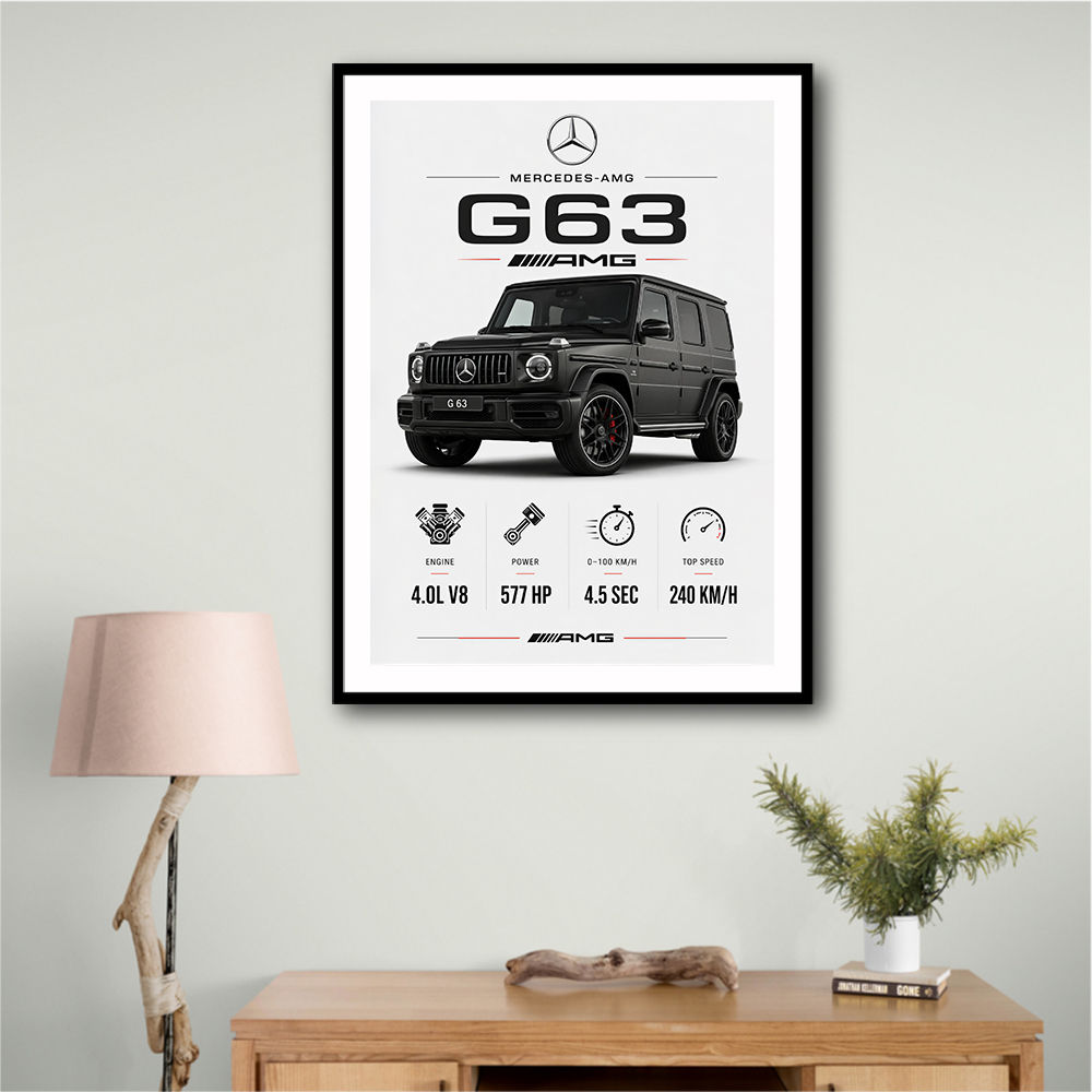 Mercedes AMG G63 Stats Car Art Print