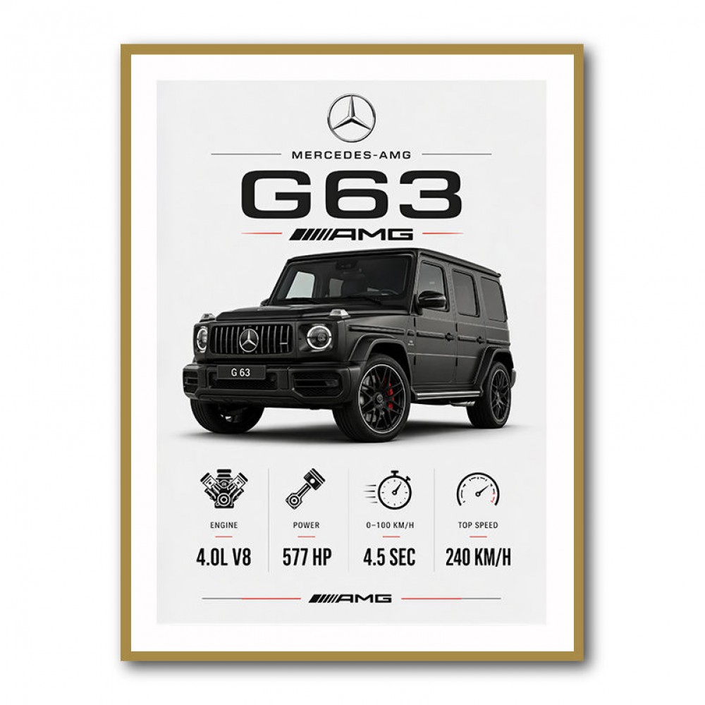 Mercedes AMG G63 Stats Car Art Print