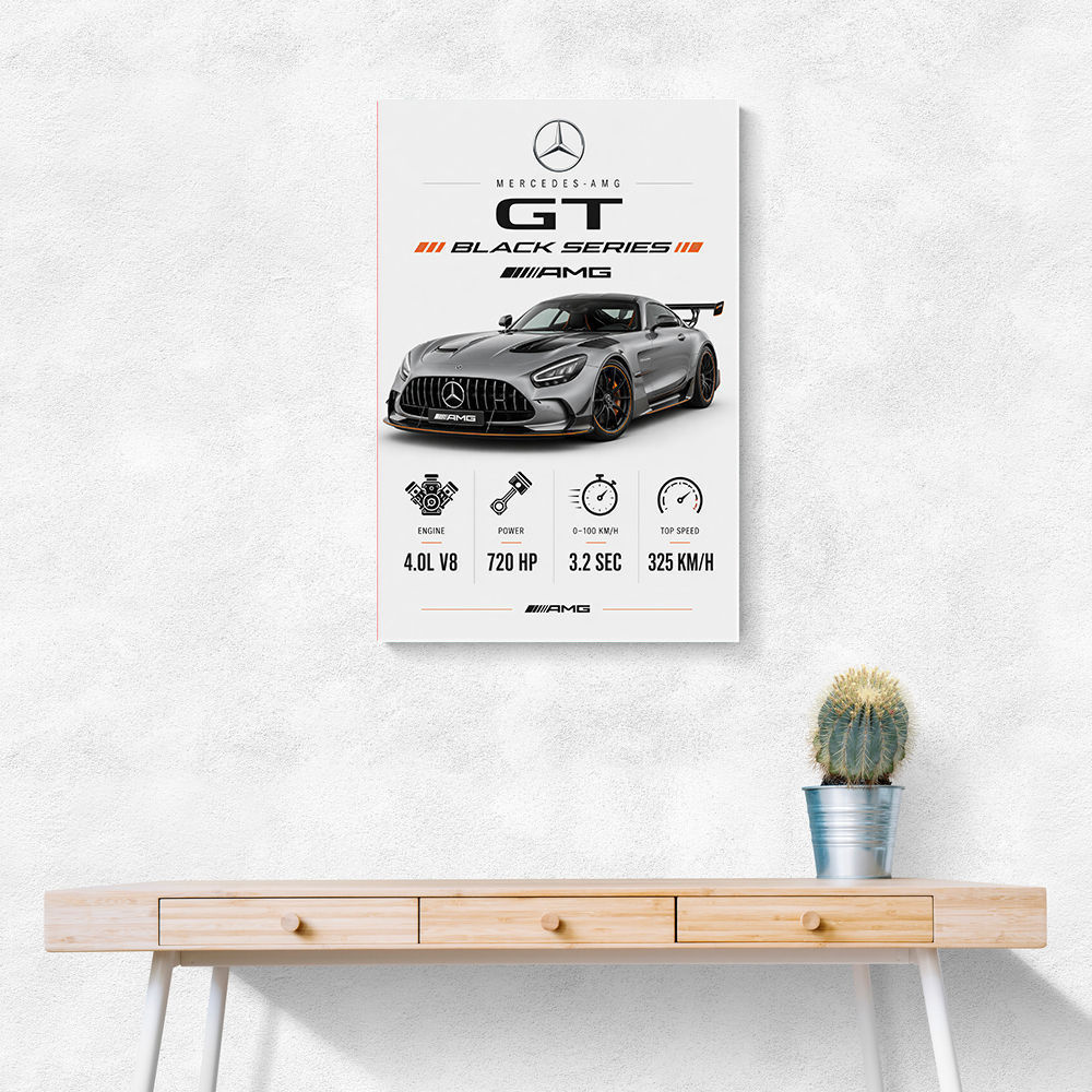 Mercedes AMG GT Black Series Car Art Print