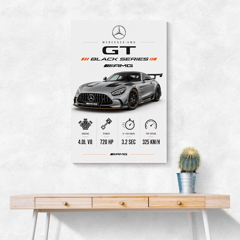 Mercedes AMG GT Black Series Car Art Print