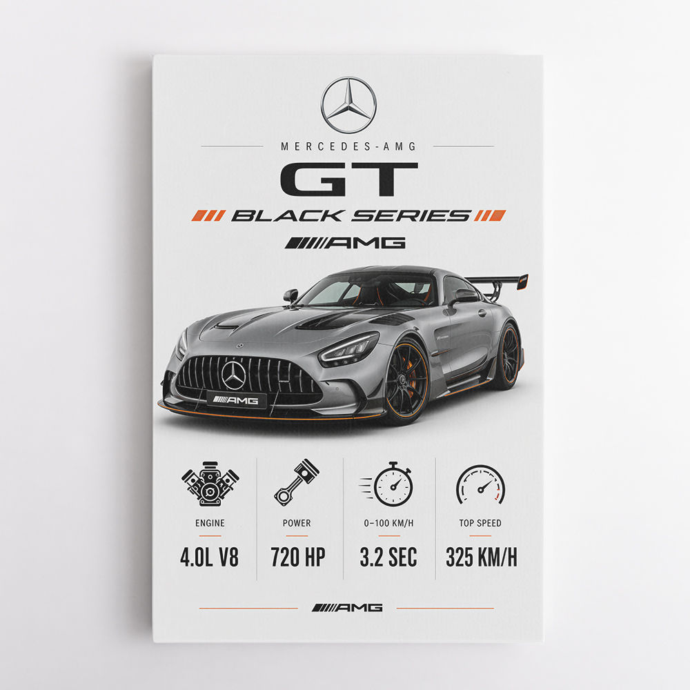 Mercedes AMG GT Black Series Car Art Print