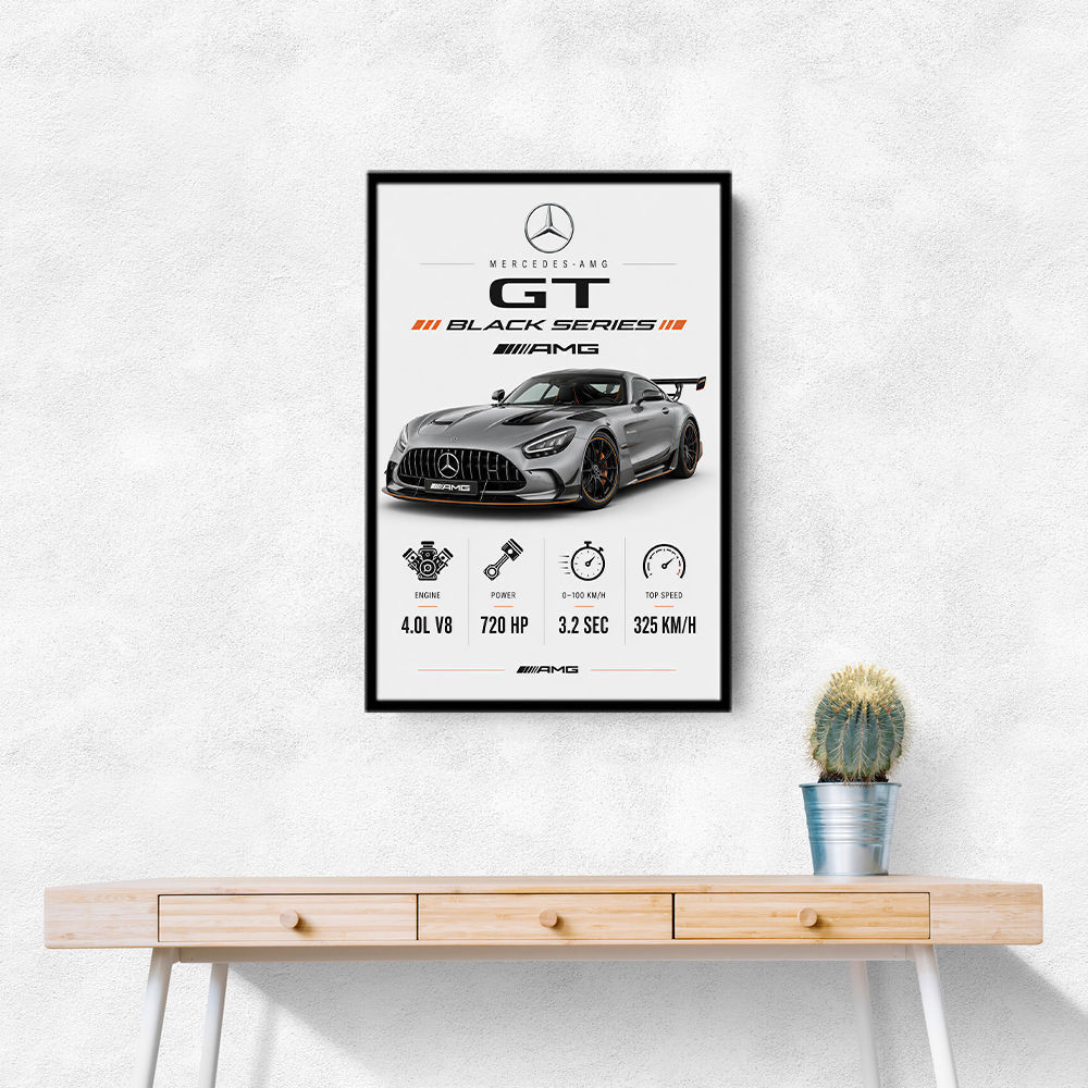 Mercedes AMG GT Black Series Car Art Print