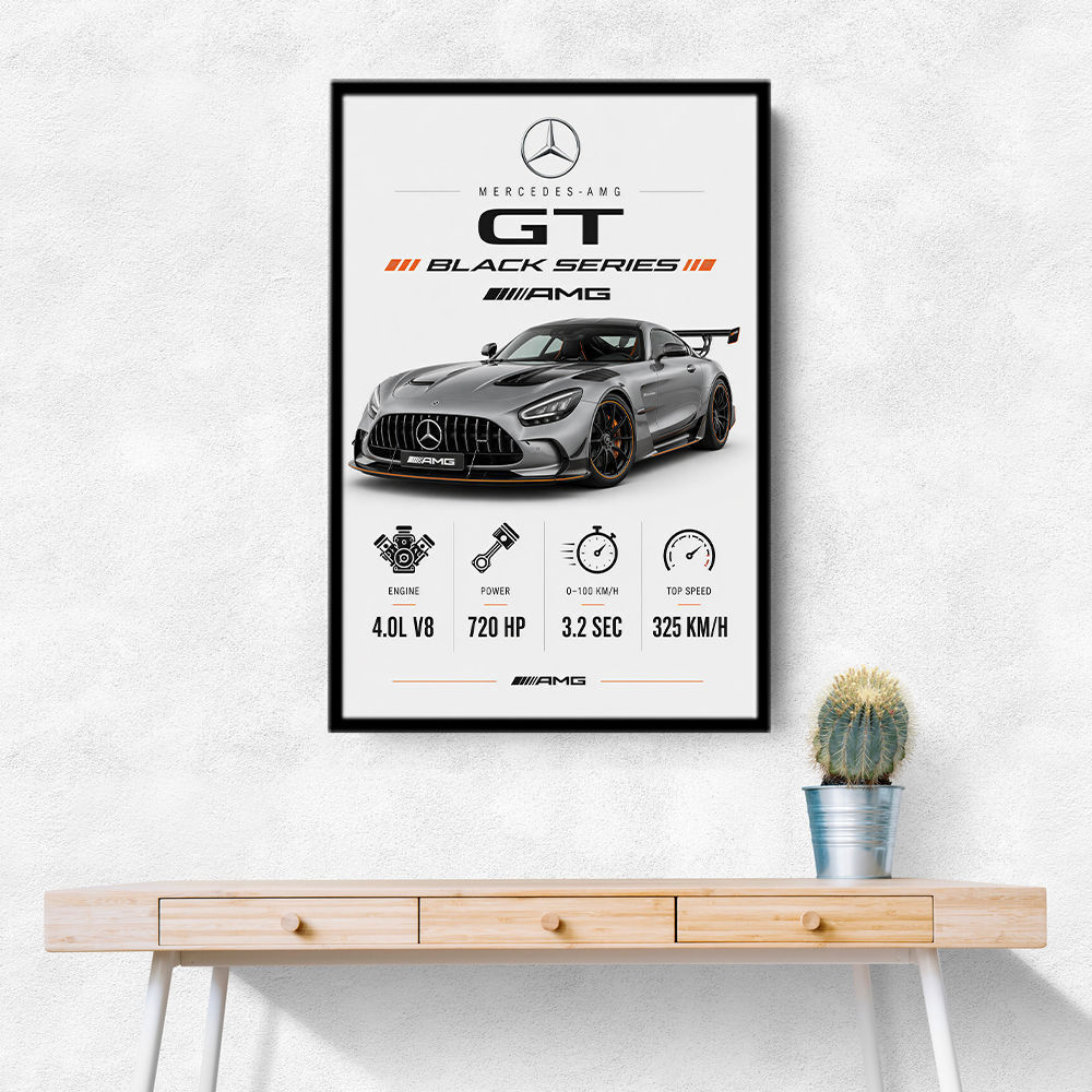 Mercedes AMG GT Black Series Car Art Print