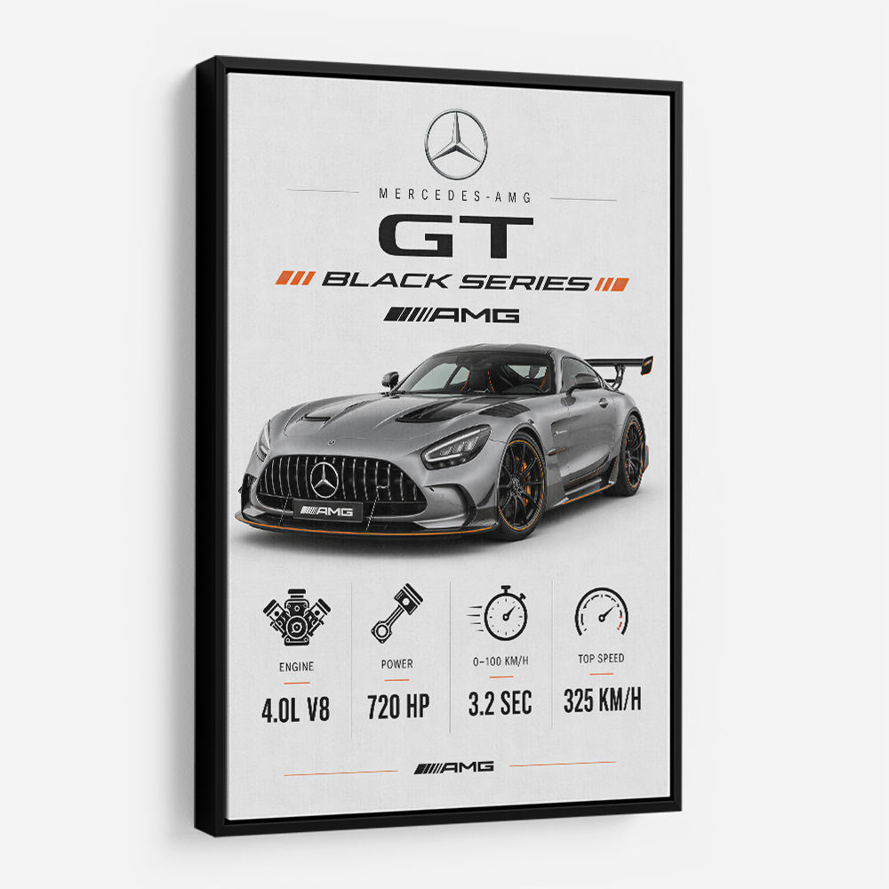 Mercedes AMG GT Black Series Car Art Print