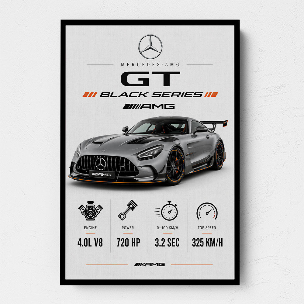 Mercedes AMG GT Black Series Car Art Print