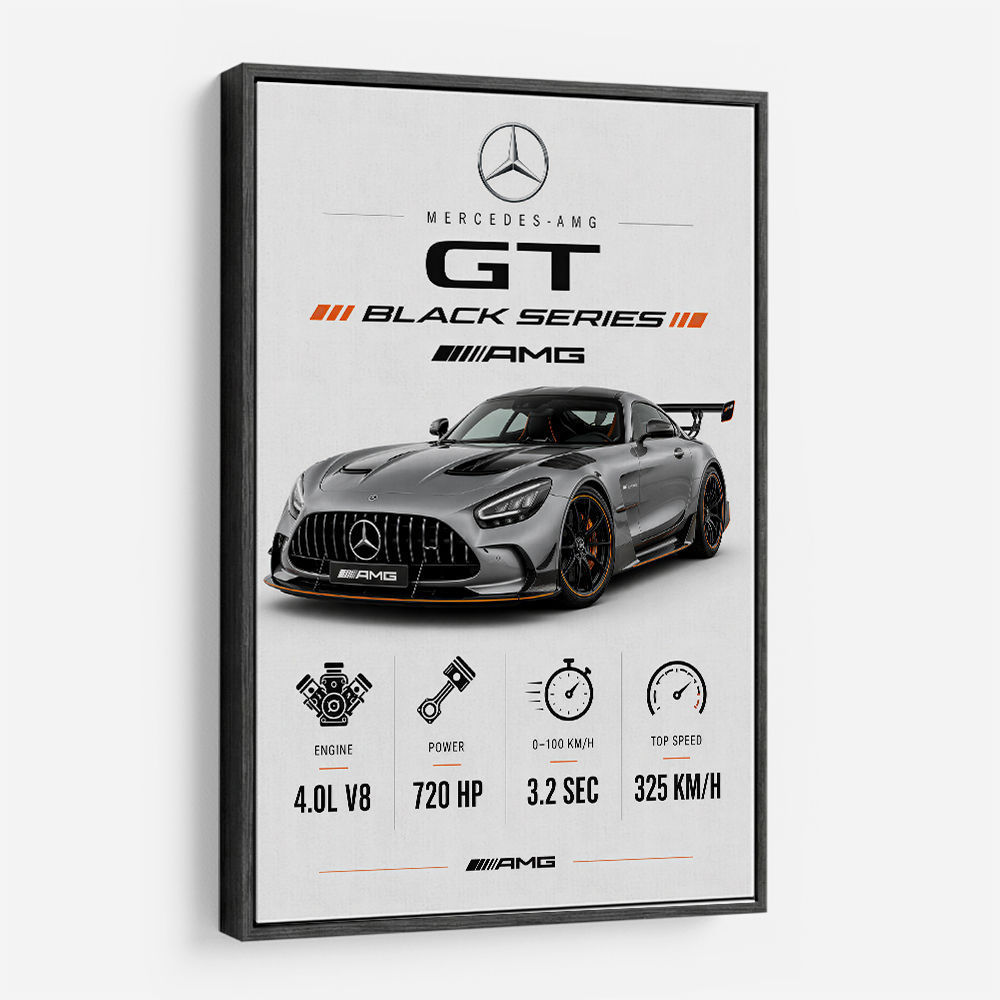 Mercedes AMG GT Black Series Car Art Print