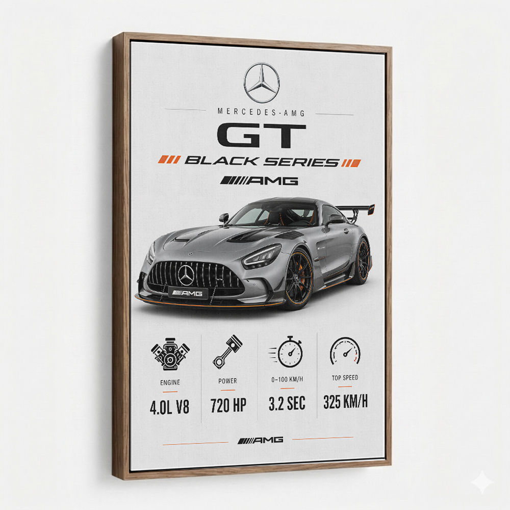 Mercedes AMG GT Black Series Car Art Print