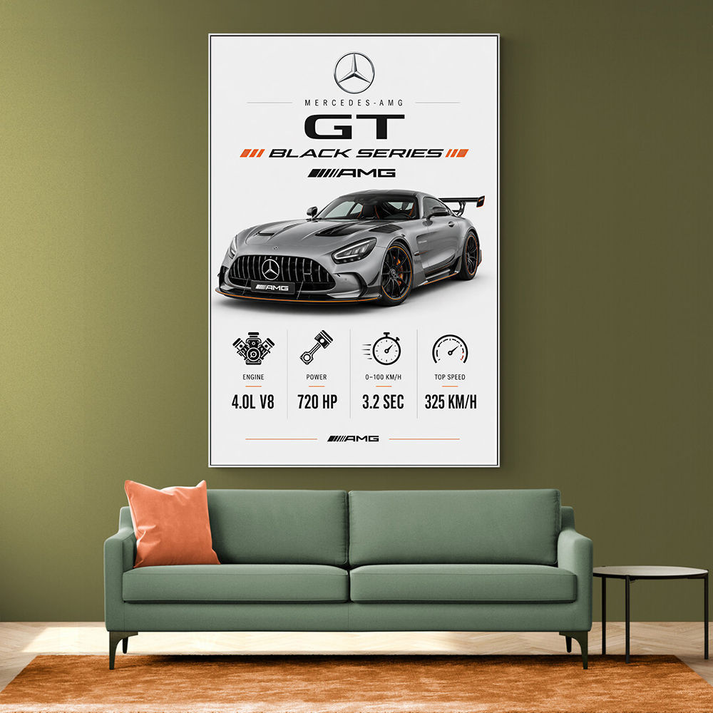Mercedes AMG GT Black Series Car Art Print