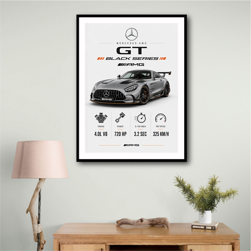 Mercedes AMG GT Black Series Car Art Print