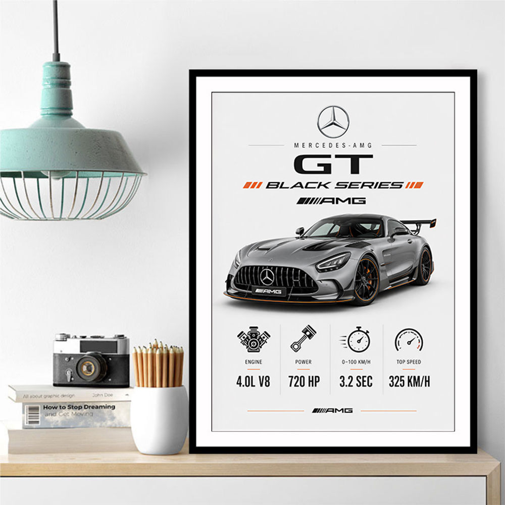 Mercedes AMG GT Black Series Car Art Print