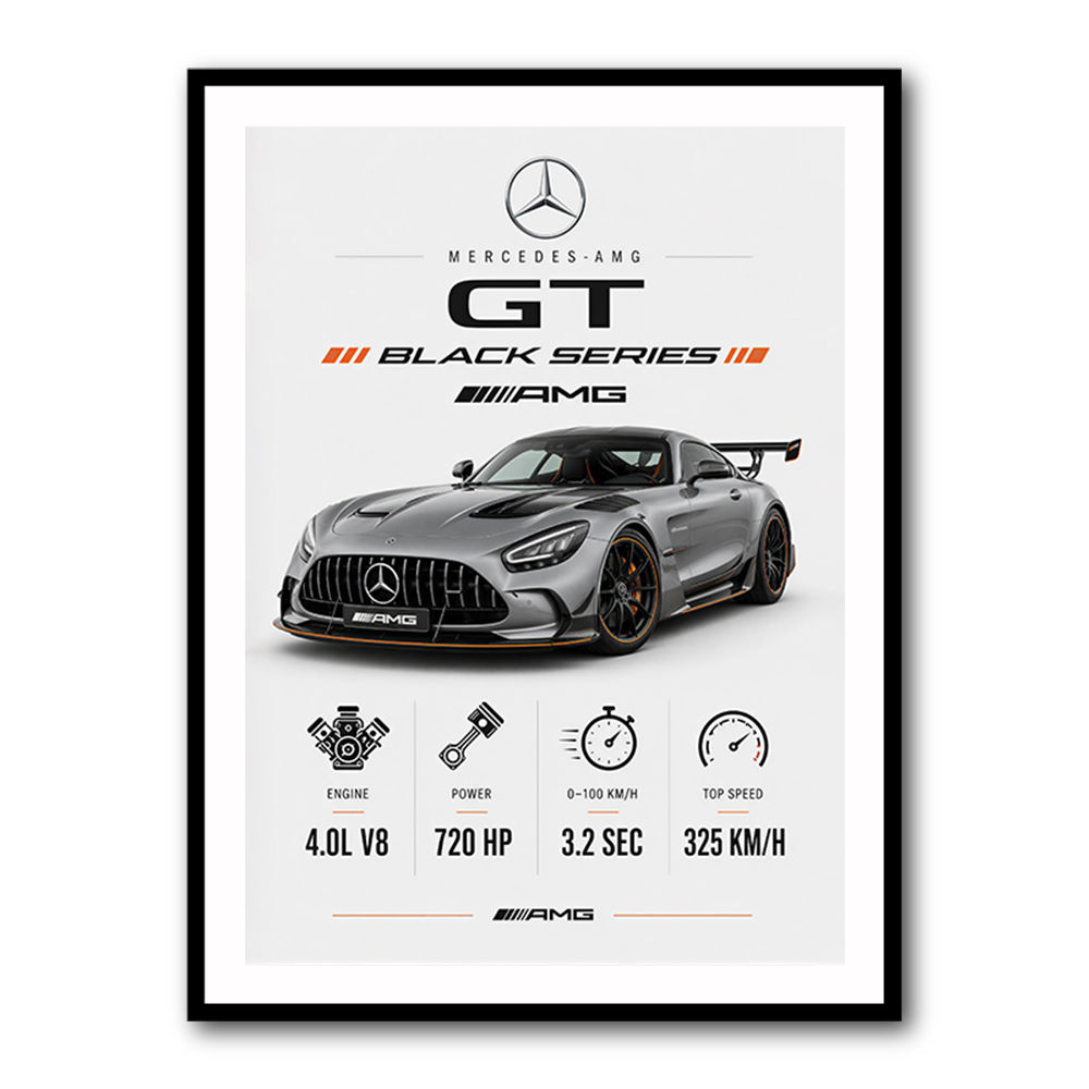 Mercedes AMG GT Black Series Car Art Print