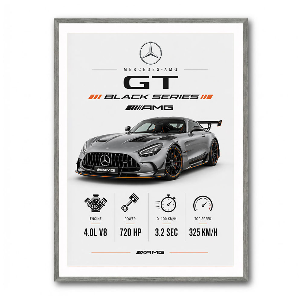 Mercedes AMG GT Black Series Car Art Print