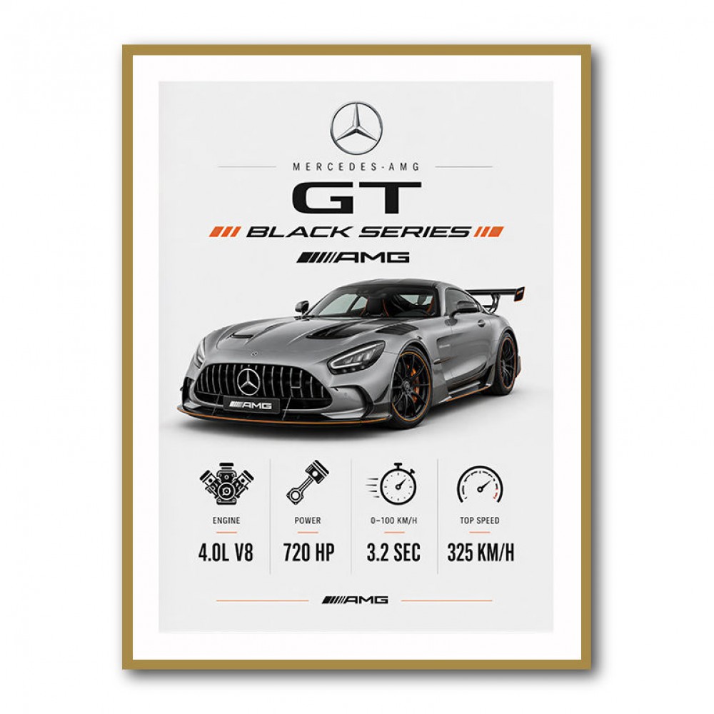 Mercedes AMG GT Black Series Car Art Print