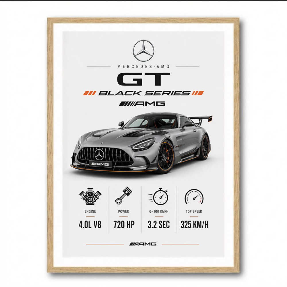 Mercedes AMG GT Black Series Car Art Print