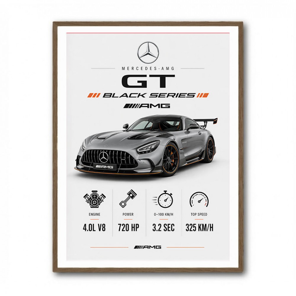 Mercedes AMG GT Black Series Car Art Print