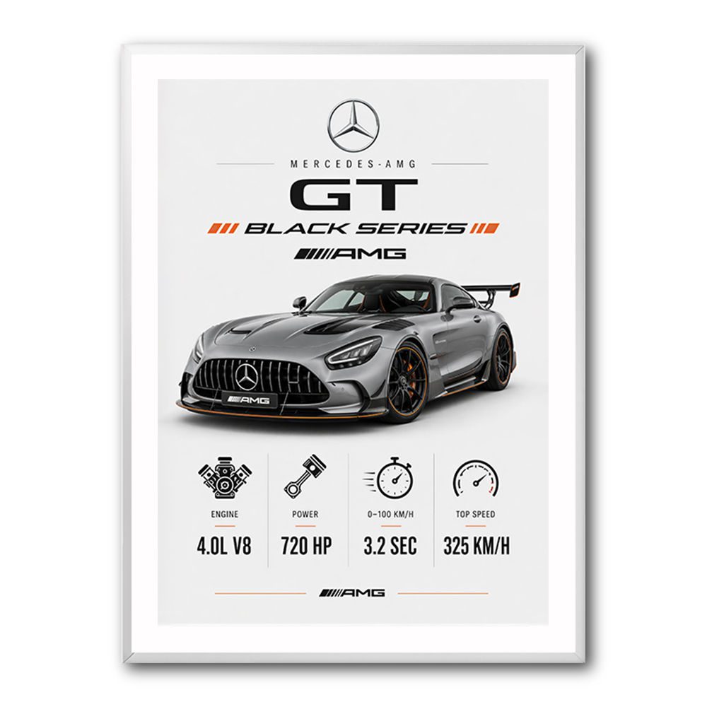 Mercedes AMG GT Black Series Car Art Print