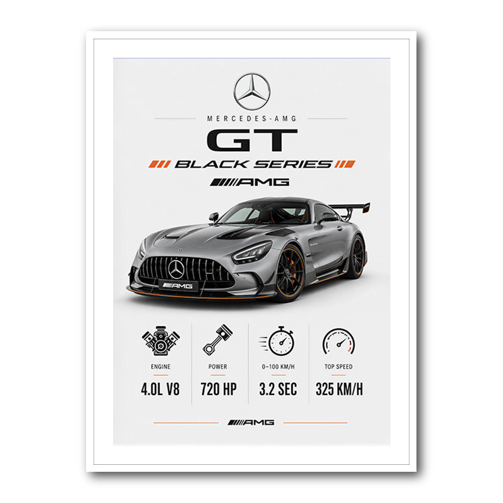 Mercedes AMG GT Black Series Car Art Print