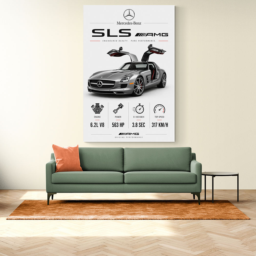 Mercedes SLS AMG Spec Sheet Wall Art