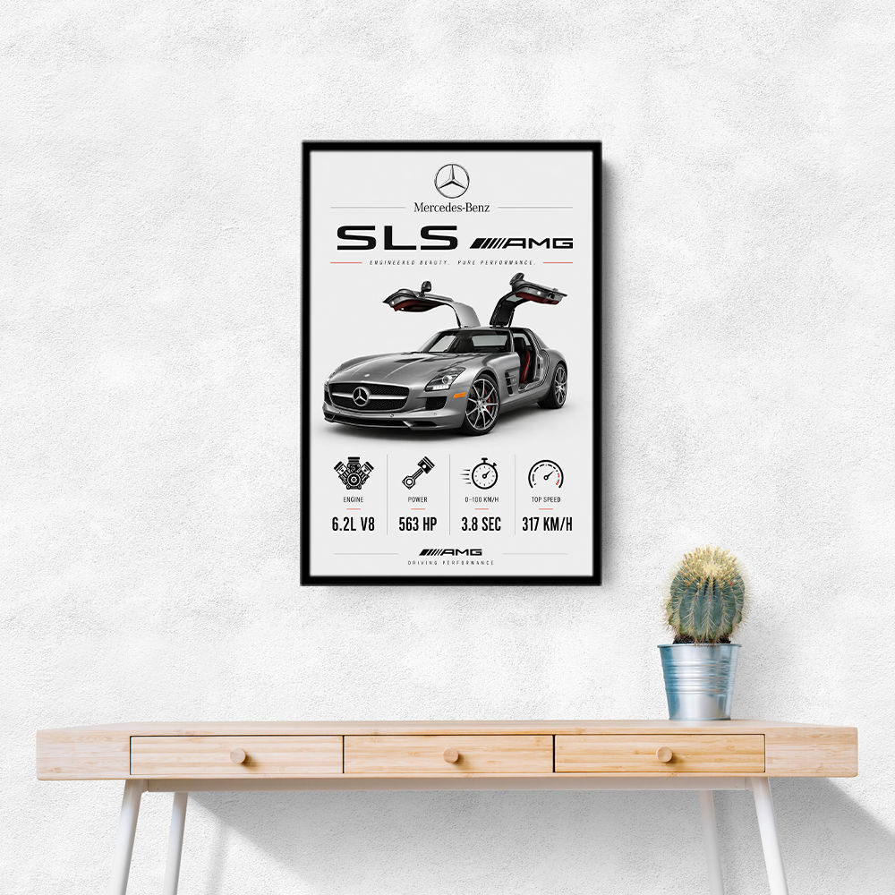 Mercedes SLS AMG Spec Sheet Wall Art