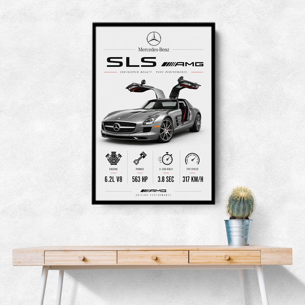 Mercedes SLS AMG Spec Sheet Wall Art