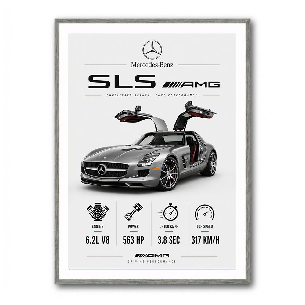 Mercedes SLS AMG Spec Sheet Wall Art