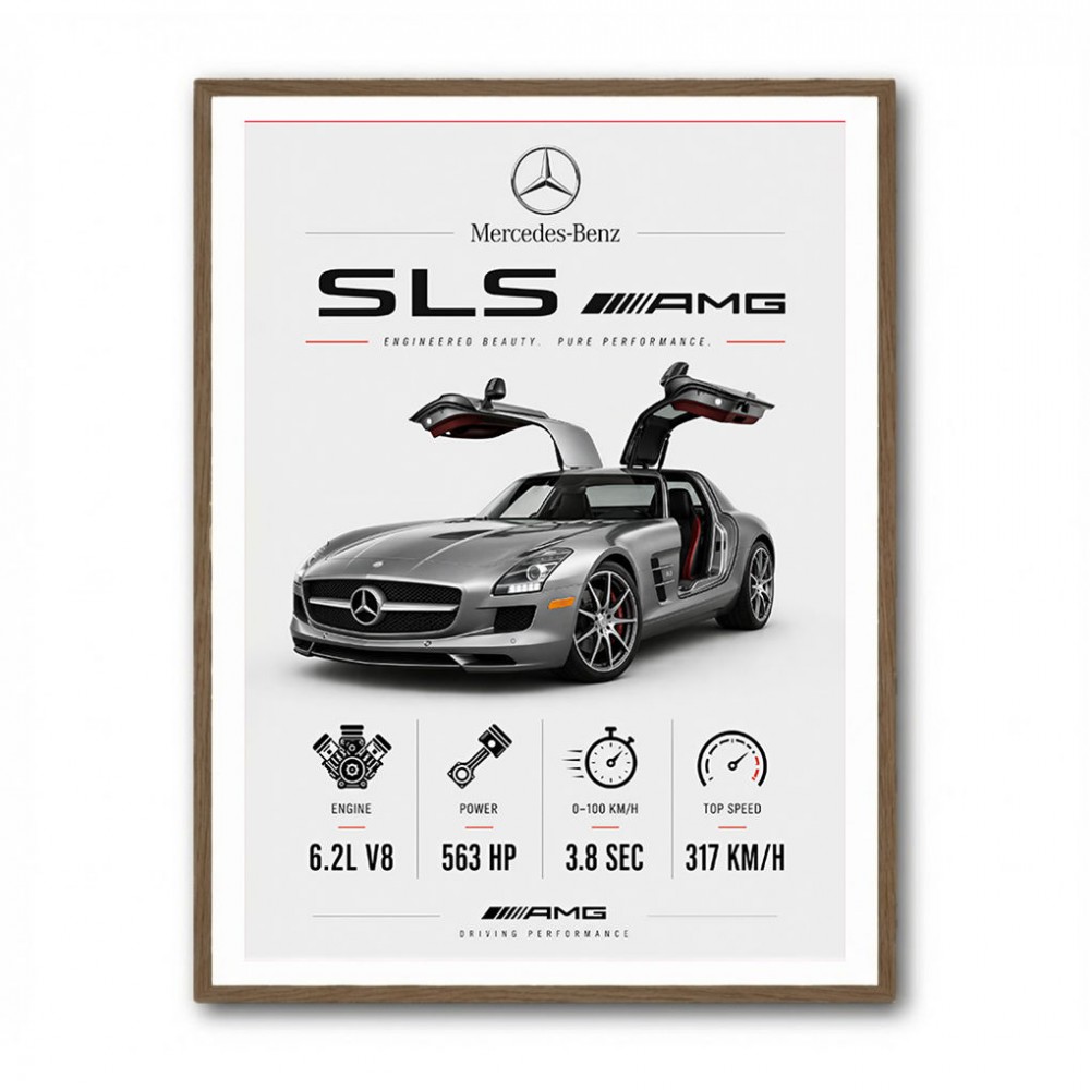 Mercedes SLS AMG Spec Sheet Wall Art