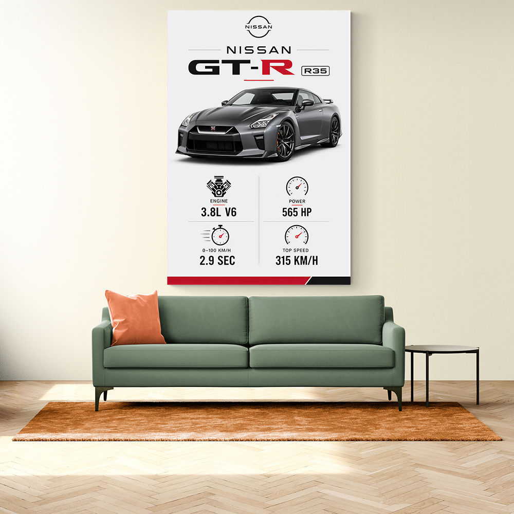 Nissan GT R R35 Sports Car Wall Art