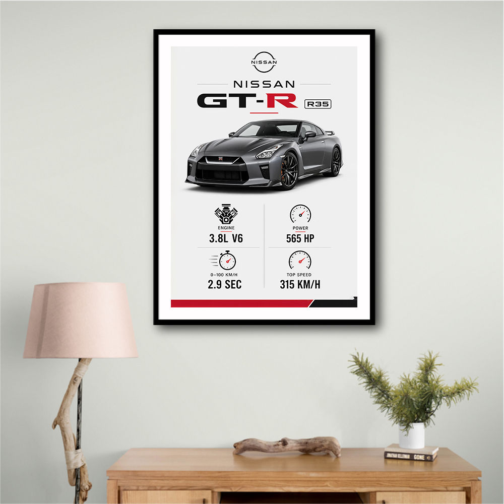 Nissan GT R R35 Sports Car Wall Art