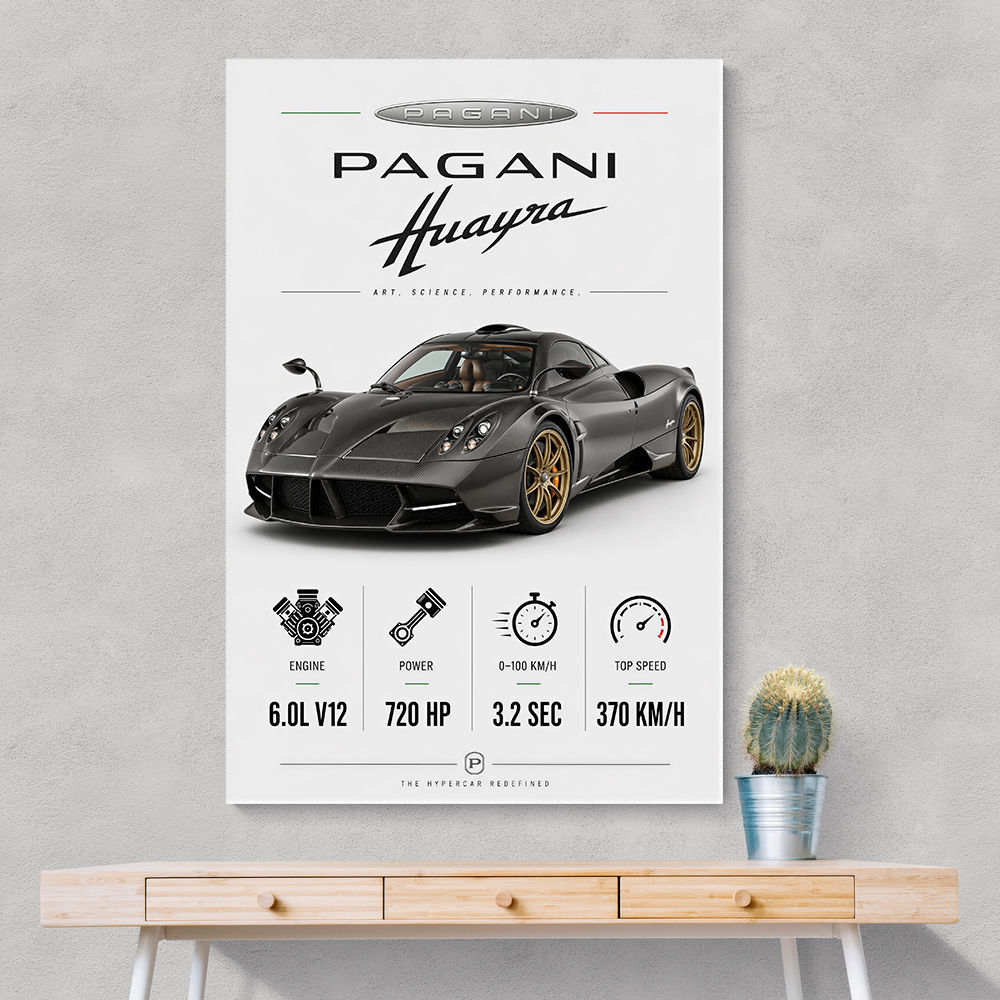 Pagani Huayra Hypercar Performance Art Print